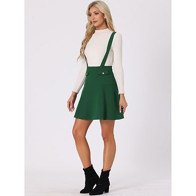 Women's Pinafore Flared Skater Suspender Overall Skirts
