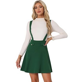 Women's Pinafore Flared Skater Suspender Overall Skirts