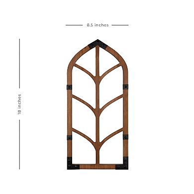 Stratton Home Decor Farmhouse Wood and Metal Window Arch Wall Decor