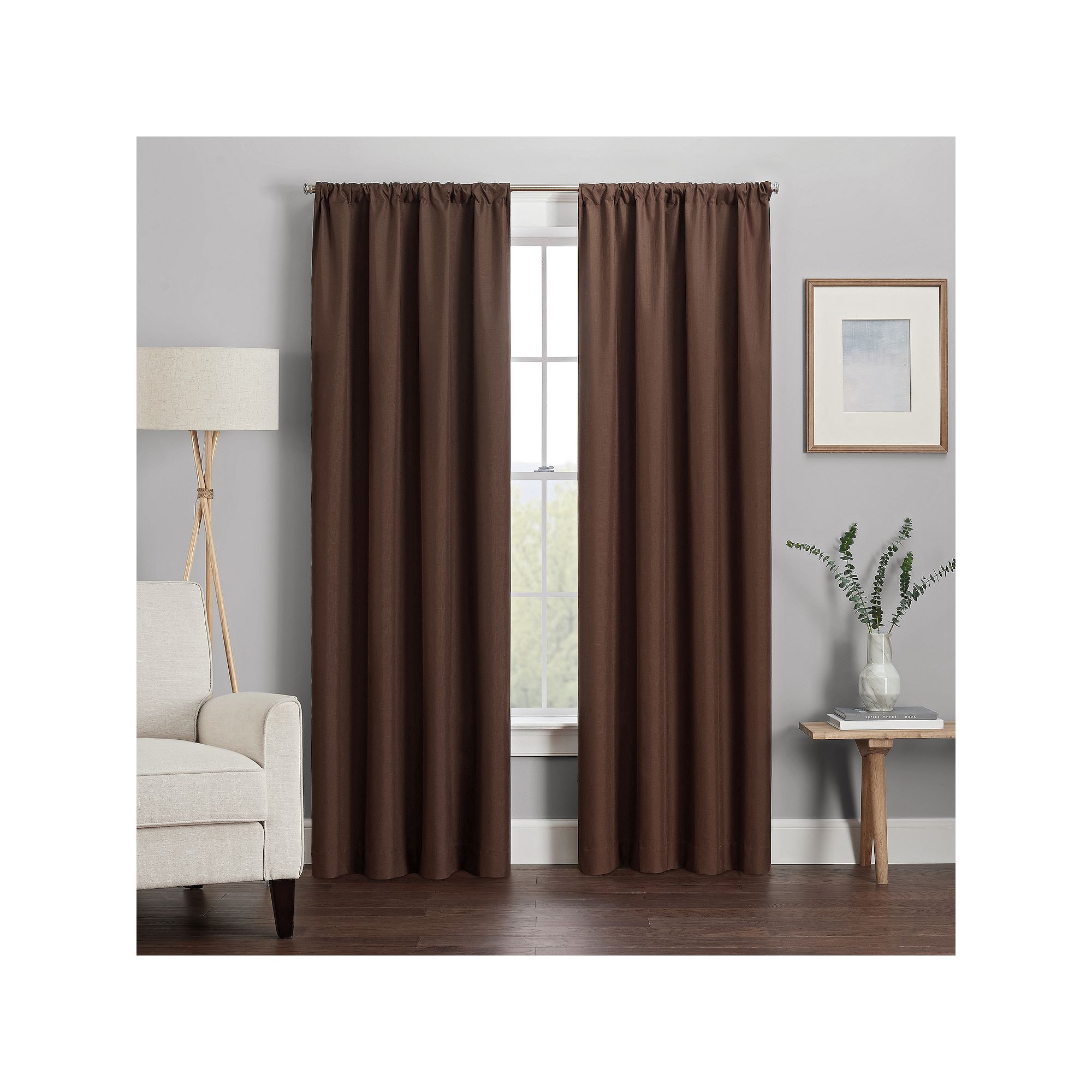 eclipse Kendall 1-Panel Blackout Curtain, Brown