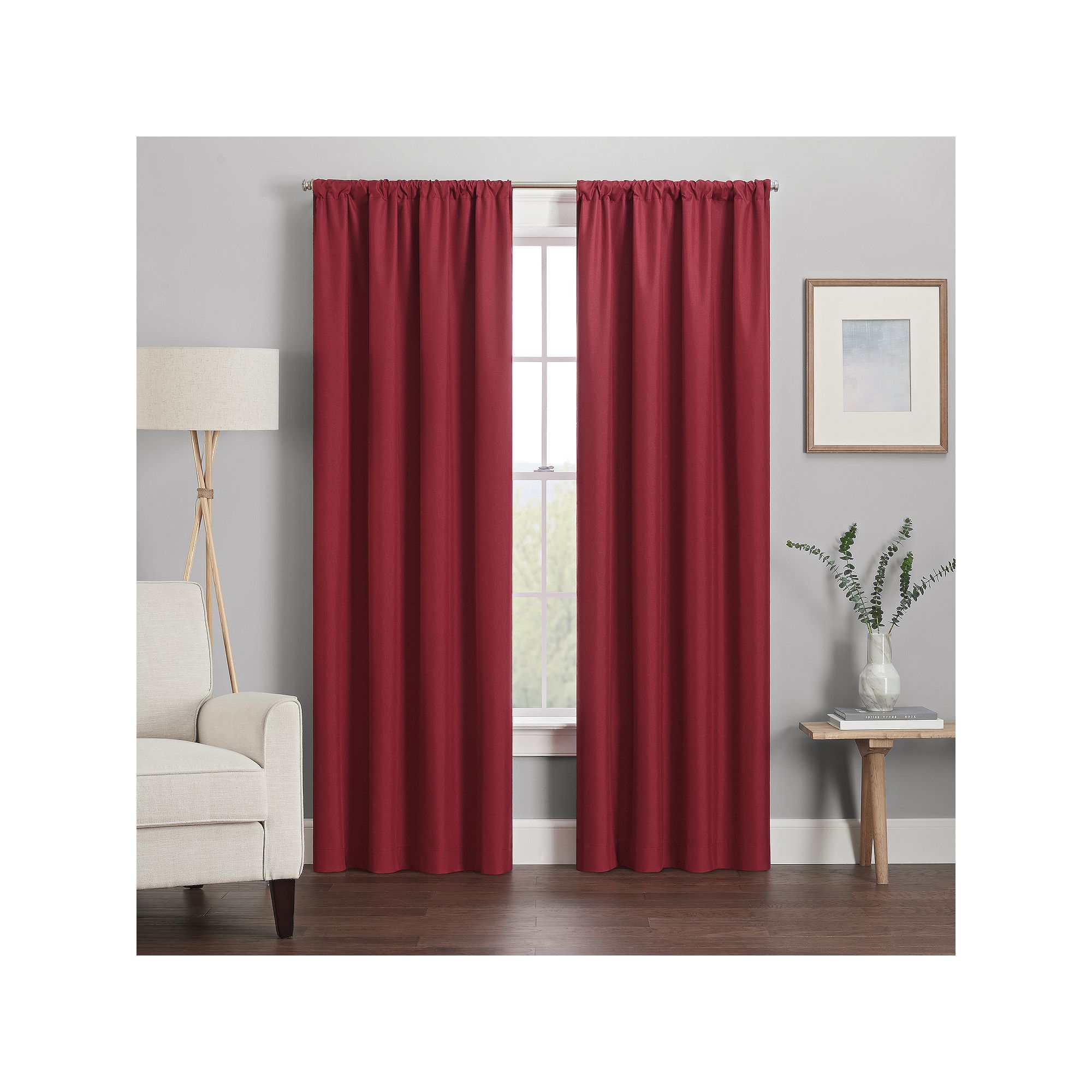eclipse Kendall 1-Panel Blackout Curtain, Red