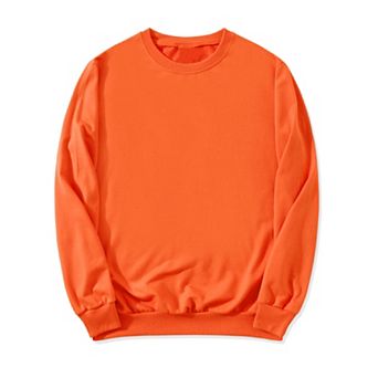 Men's Casual Long Sleeve Solid Color Basic Round Neck Pullover Sweatshirt