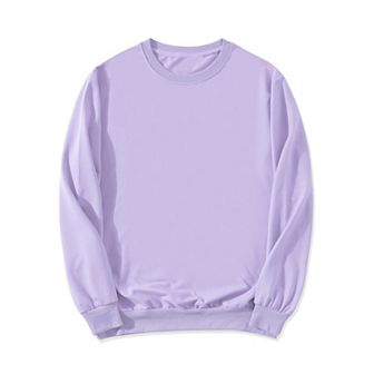 Men's Casual Long Sleeve Solid Color Basic Round Neck Pullover Sweatshirt