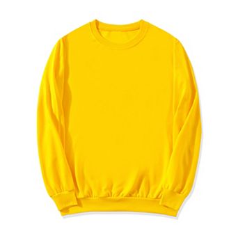 Men's Casual Long Sleeve Solid Color Basic Round Neck Pullover Sweatshirt