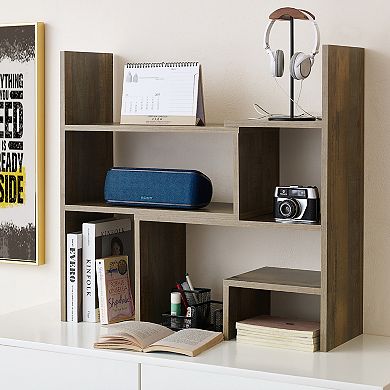 Yak About It® Compact Adjustable Dorm Desk Bookshelf