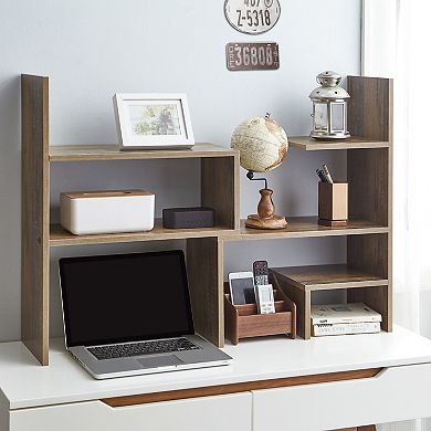 Yak About It® Compact Adjustable Dorm Desk Bookshelf