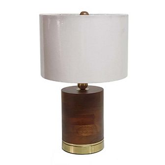 20" Contemporary Table Lamp with Clean White Drum Shade