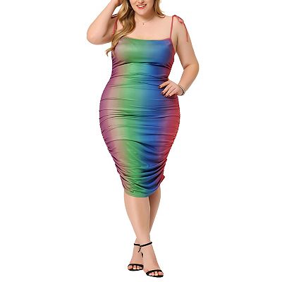 rainbow fashion plus size dresses Unique Vintage Ombre Tulle Cupcake Swing Dress side pockets and a back zipper closure Unique Vintage Plus Size Pastel