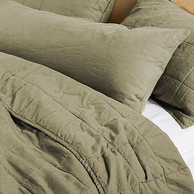 French Linen Quilted Sham Set