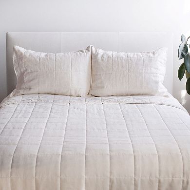 French Linen Quilted Sham Set