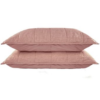 French Linen Box Stitch Quilted Sham Set