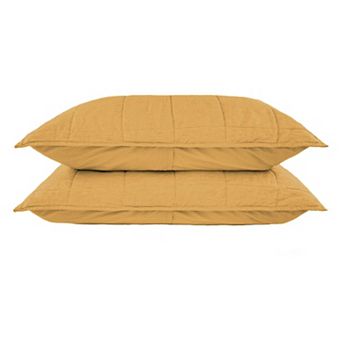 French Linen Box Stitch Quilted Shams