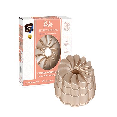 Baker's Secret Fluted Cake Pan, Cast Aluminum 2 Layers Nonstick Coating (Petal)