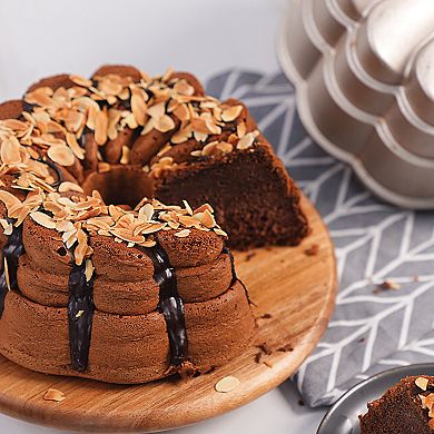 Baker's Secret Fluted Cake Pan, Cast Aluminum 2 Layers Nonstick Coating (Petal)