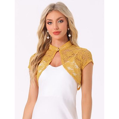 Women's Lace Cardigan Stand Collar Short Elegant Shrug