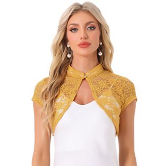 Women's Lace Cardigan Stand Collar Short Elegant Shrug