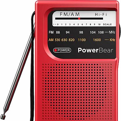 Powerbear Portable Radio Long-range 2aa Battery Operation For Indoor/outdoor Emergency Use