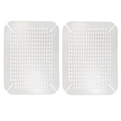 mDesign 3 Piece Silicone Kitchen Sink Protector Mat Pad Combo Set