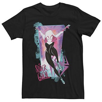 Big & Tall Marvel Spiderman Across The Spider Verse Spider-Gwen Swinging Graphic Tee