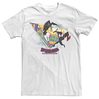 Big & Tall Marvel Spiderman Across The Spider Verse Miles & Gwen Comic Triangle Graphic Tee