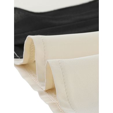 Women's Split V Neck Pleated Front Contrast Color Blouse Top