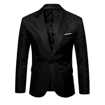 Men's Business Slim Fit One Button Dress Formal Blazer