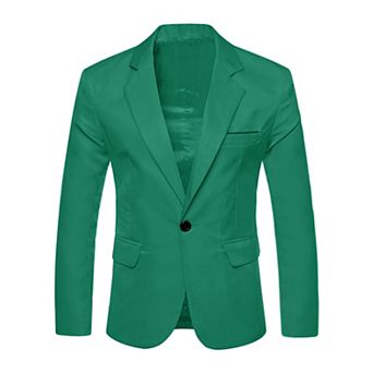 Men's Business Slim Fit One Button Dress Formal Blazer