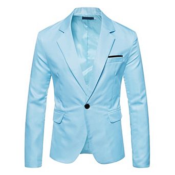 Men's Business Slim Fit One Button Dress Formal Blazer