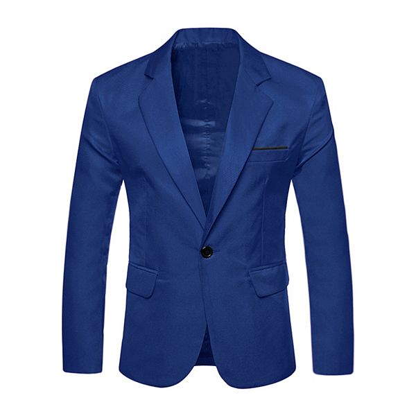 Men s Business Slim Fit One Button Dress Formal Blazer
