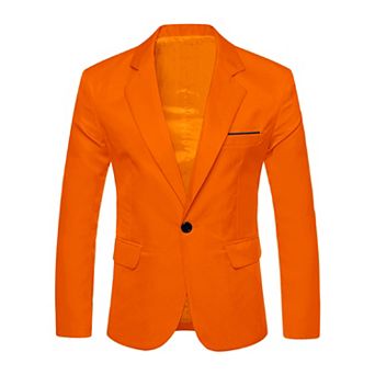 Men's Business Slim Fit One Button Dress Formal Blazer