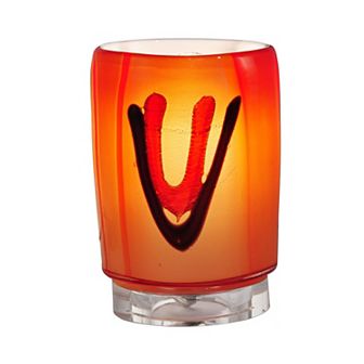 6.75" Clear and Orange Summerland Hand Blown Accent Lamp