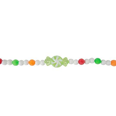 6' Glittered Pastel Colored Candy Christmas Garland Unlit