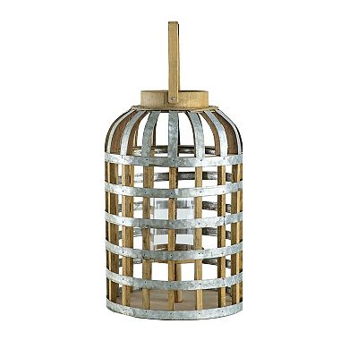 22.25" Silver and Natural Brown Classic Large Shanghai Lantern