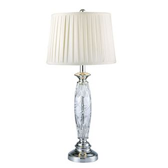 29" White and Clear Contemporary Powis Crystal Table Lamp