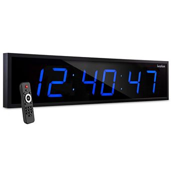 Ivation 72 in Large Digital Wall Clock, LED Digital Clock with Timer and Alarm