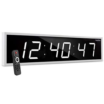 Ivation 72 in Large Digital Wall Clock, LED Digital Clock with Timer and Alarm