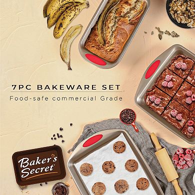 Baker's Secret Easy Grip® Carbon Steel Non-stick Durable Set of 7 Bakeware Set