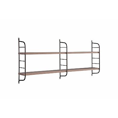 FC Design Mounted Two Tier Wall Shelf with 2 Adjustale Shelves