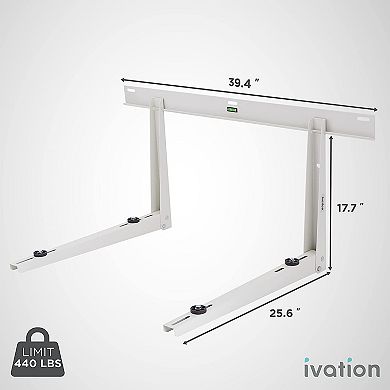 Ivation Split Air Conditioner Mounting Bracket, Universal Wall Mount Unit Support Brackets 440lb Max