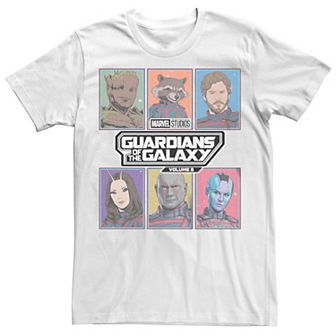 Big & Tall Marvel Guardians Of The Galaxy Vol. 3 Cast Draws Pastel Colors Graphic Tee