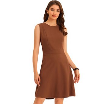 Women's Work Solid Color Sleeveless A-line Flared Dresses