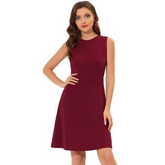 Women's Work Solid Color Sleeveless A-line Flared Dresses