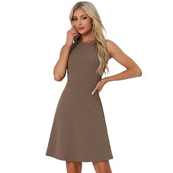 Women's Work Solid Color Sleeveless A-line Flared Dresses