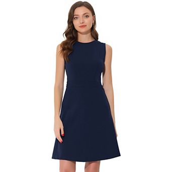 Women's Work Solid Color Sleeveless A-line Flared Dresses