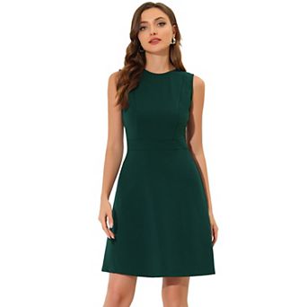 Women's Work Solid Color Sleeveless A-line Flared Dresses