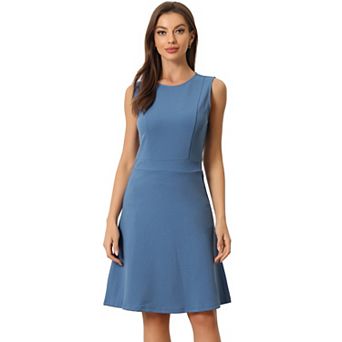 Women's Work Solid Color Sleeveless A-line Flared Dresses