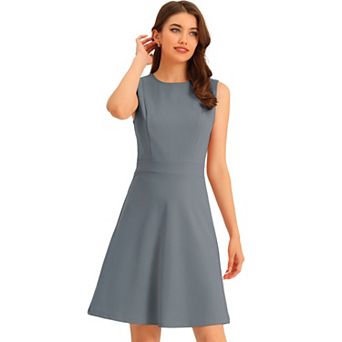 Women's Work Solid Color Sleeveless A-line Flared Dresses