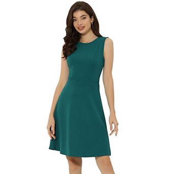 Women's Work Solid Color Sleeveless A-line Flared Dresses