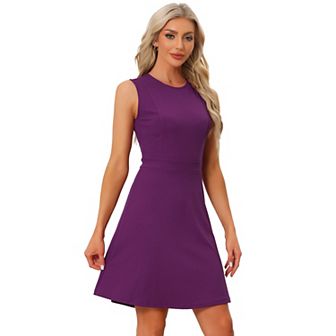 Women's Work Solid Color Sleeveless A-line Flared Dresses