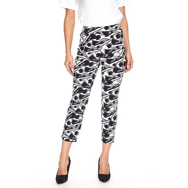 FC Design Floral Black Womens Capri Pants High Waisted Capris for Women